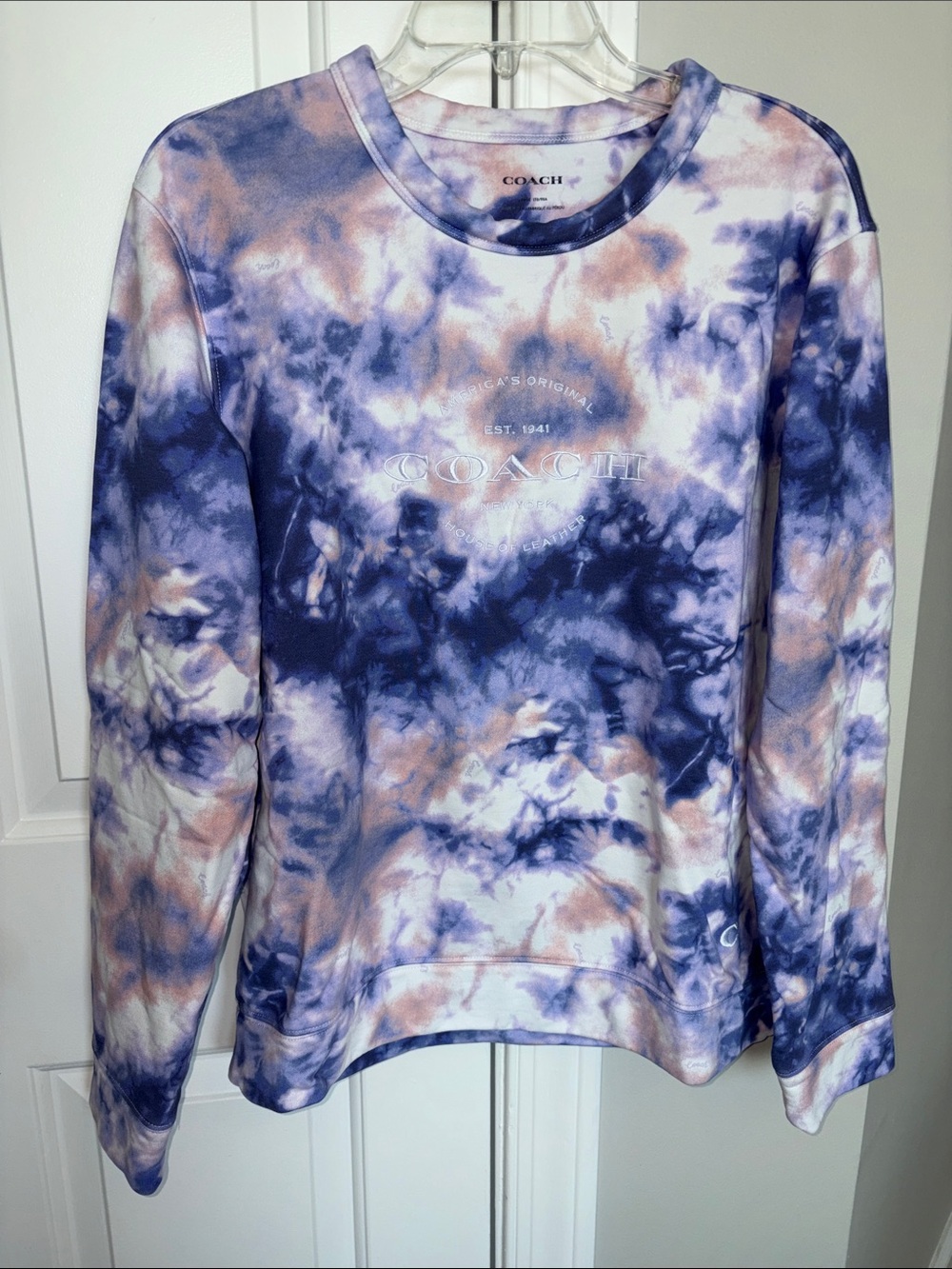 Coach Tie-Dye Crewneck Sweatshirt in Purple and Pink